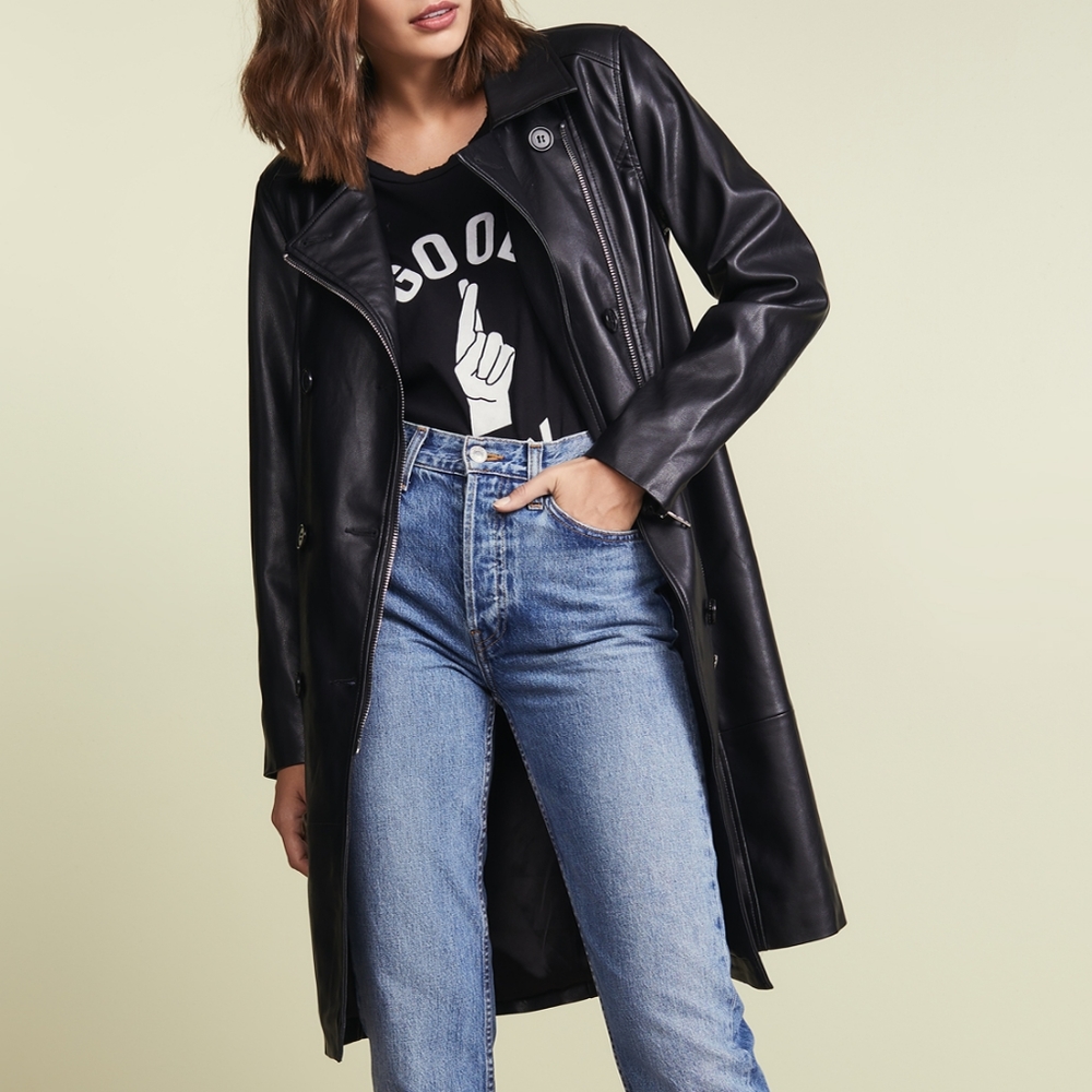 Blank NYC faux leather trench